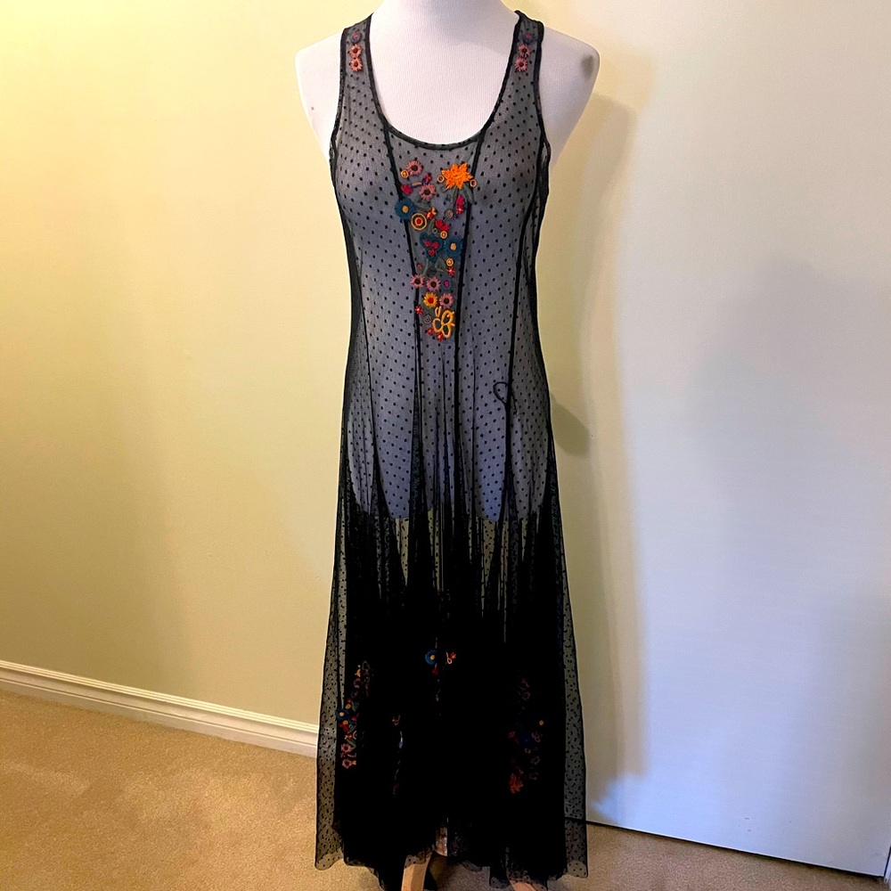 Beautiful high- low sheer tank dress with flower design